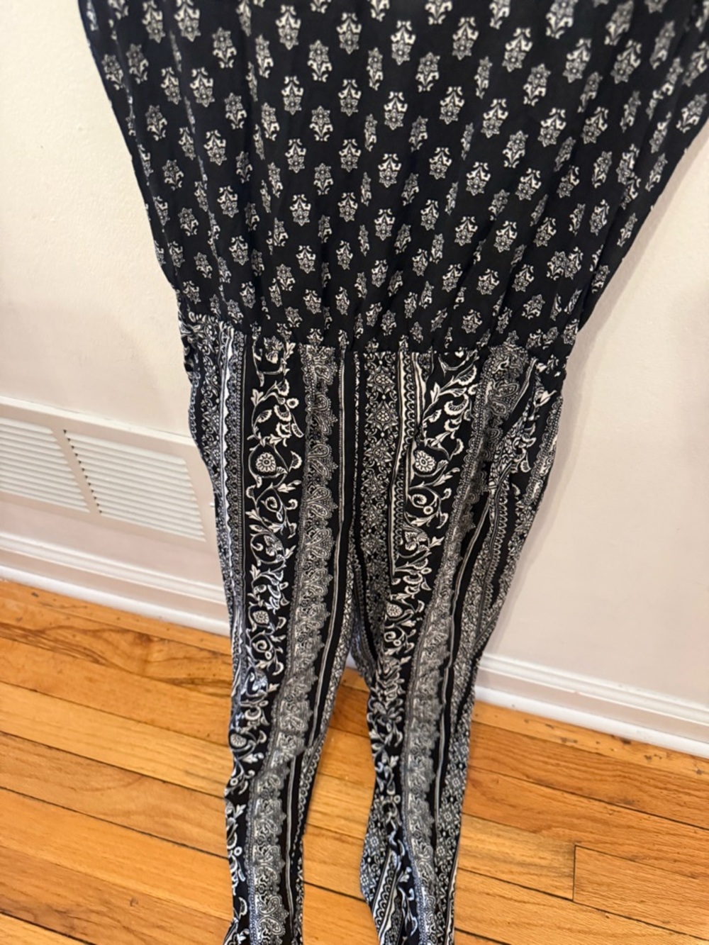 Forever 21 Black and White Patterned Jumpsuit